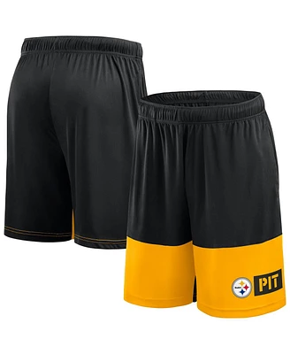 Fanatics Men's Black/Gold Pittsburgh Steelers Big Tall Best of the Performance Shorts