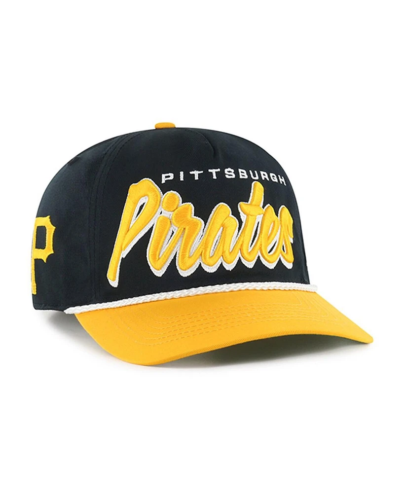 '47 Brand Men's Black Pittsburgh Pirates Drop Shadow Rope Hitch Adjustable Hat