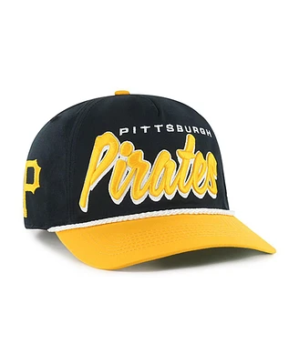 '47 Brand Men's Black Pittsburgh Pirates Drop Shadow Rope Hitch Adjustable Hat