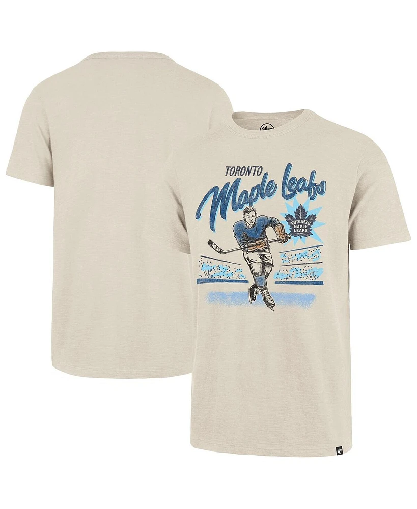 '47 Brand Men's Natural Toronto Maple Leaf's Hockey Player Golden Age Scrum T-Shirt