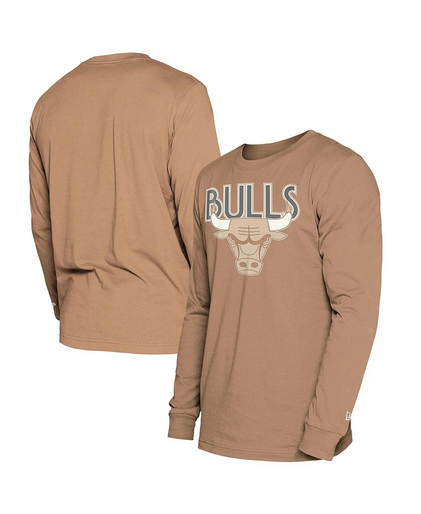 New Era Men's Tan Chicago Bulls 2024/25 City Edition Long Sleeve T-Shirt