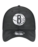 New Era Men's Black Brooklyn Nets Subtle Camo 39THIRTY Flex Hat