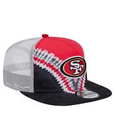 New Era Men's Scarlet/Black San Francisco 49ers Throwback Dye Golfer Snapback Hat