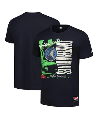 New Era Men's Navy Minnesota Timberwolves Distressed Throwback Vintage Color Pack T-Shirt