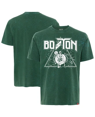 Sportiqe Men's Green Boston Celtics Distressed Rock Roll Collection Angus Premium Mineral Wash T-Shirt