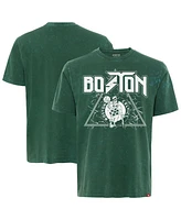Sportiqe Men's Green Boston Celtics Distressed Rock Roll Collection Angus Premium Mineral Wash T-Shirt