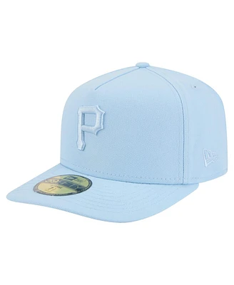New Era Men's Light Blue Pittsburgh Pirates Color Pack A-Frame 59FIFTY Fitted Hat