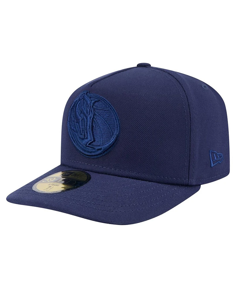 New Era Men's Navy Dallas Mavericks Colorpack A-Frame Pinch Front 59FIFTY Fitted Hat