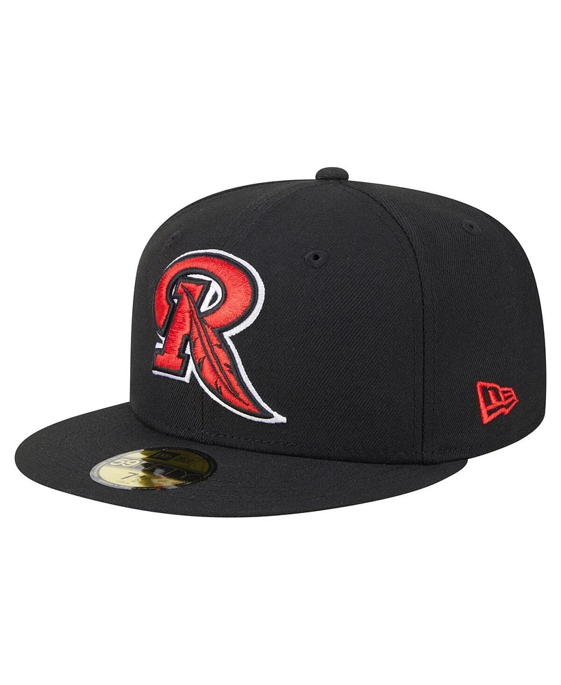 New Era Men's Black Rochester Red Wings Authentic Collection 59FIFTY Fitted Hat