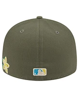 New Era Men's Olive Athletics Tonal Florals 59FIFTY Fitted Hat