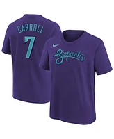 Nike Big Boys and Girls Corbin Carroll Purple Arizona Diamondbacks Fuse City Connect Name Number T-Shirt
