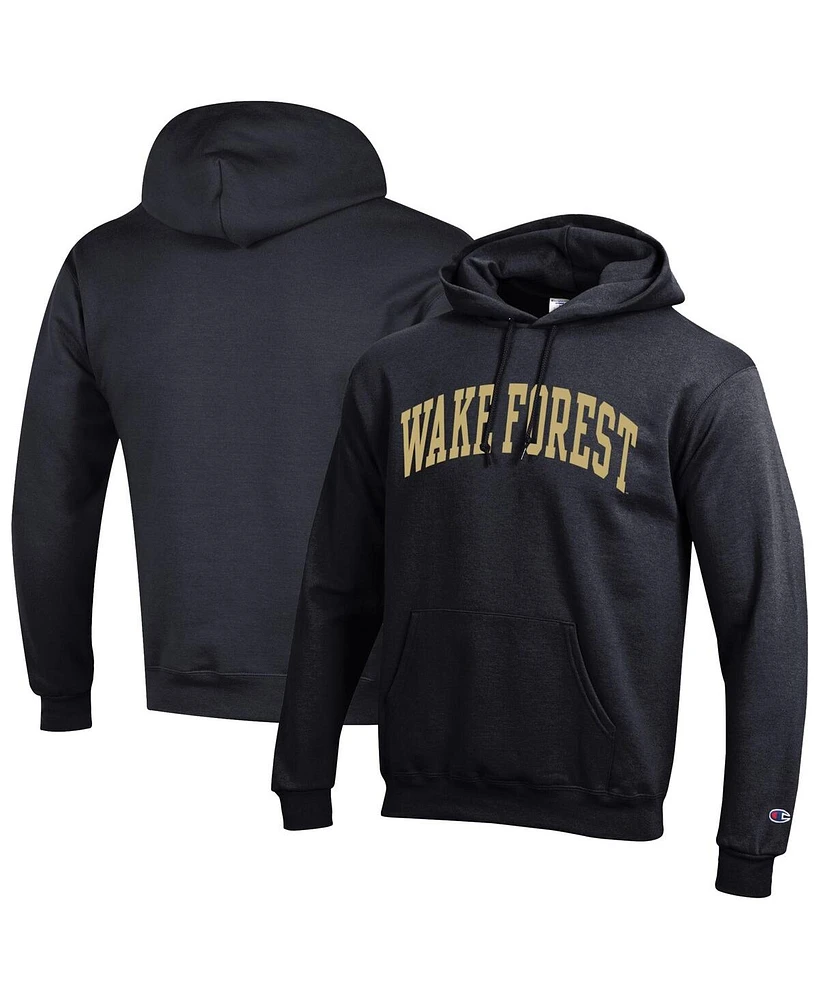 Champion Men's Black Wake Forest Demon Deacons Basic Arch Fleece Pullover Hoodie