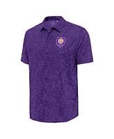 Antigua Men's Purple Orlando City Sc Lush Woven Button-Up Shirt