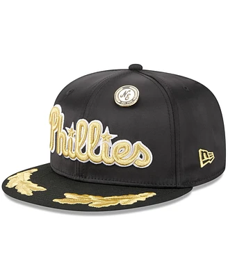 New Era Men's Black Philadelphia Phillies 2025 59FIFTY Day Gold Leaf Fitted Hat