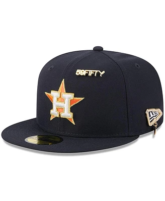 New Era Men's Navy Houston Astros 2025 59FIFTY Day Fitted with Pins Hat
