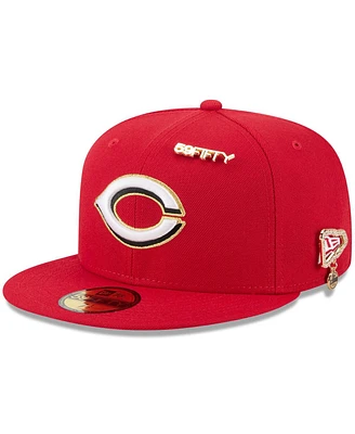 New Era Men's Red Cincinnati Reds 2025 59FIFTY Day Fitted with Pins Hat
