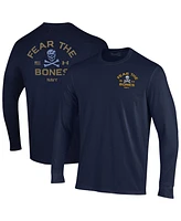Under Armour Men's Navy Midshipmen Distressed Jolly Rogers Performance Long Sleeve T-Shirt