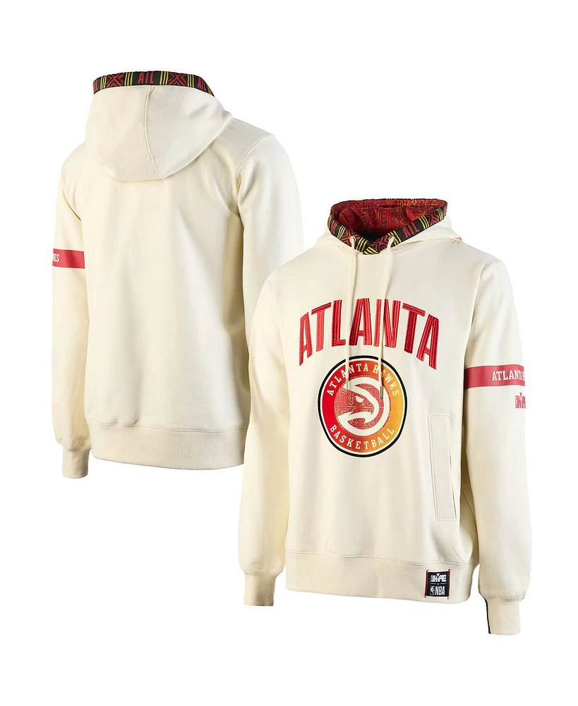 Two Hype x Nba Men's Cream Atlanta Hawks Culture Hoops Collection Premium Pullover Hoodie