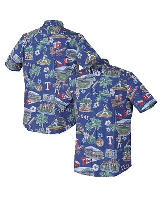 Reyn Spooner Men's Royal Texas Rangers Scenic Tri-Blend Performance Button-Up Shirt