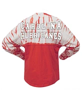 Spirit Jersey Men's and Women's Red Carolina Hurricanes Crystal Half Dye Long Sleeve T-Shirt