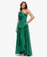 Xscape Women's Metallic Draped One-Shoulder Gown