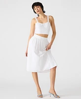 Steve Madden Women's Embroidered Tie-Shoulder Top