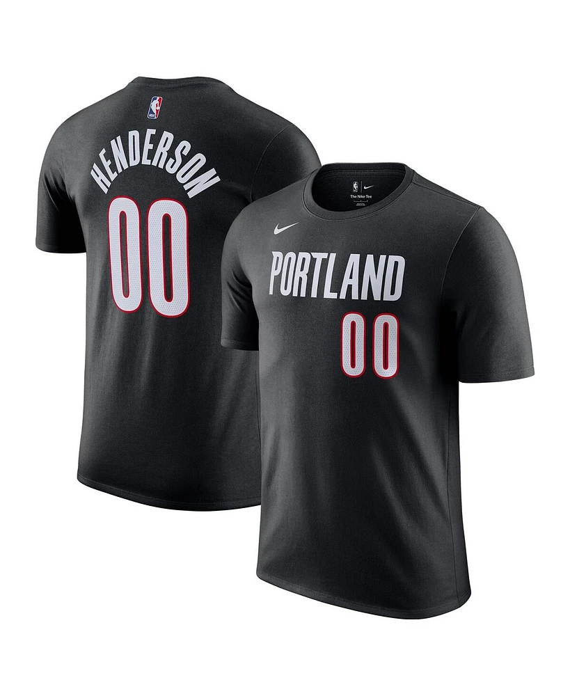 Nike Men's Scoot Henderson Black Portland Trail Blazers Icon Edition Name Number T-Shirt