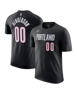 Nike Men's Scoot Henderson Black Portland Trail Blazers Icon Edition Name Number T-Shirt