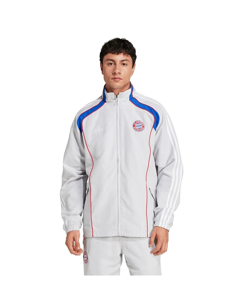 Adidas Men's Silver Bayern Munich Urban Purist Aeroready Full-Zip Track Jacket