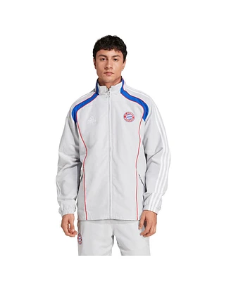 Adidas Men's Silver Bayern Munich Urban Purist Aeroready Full-Zip Track Jacket