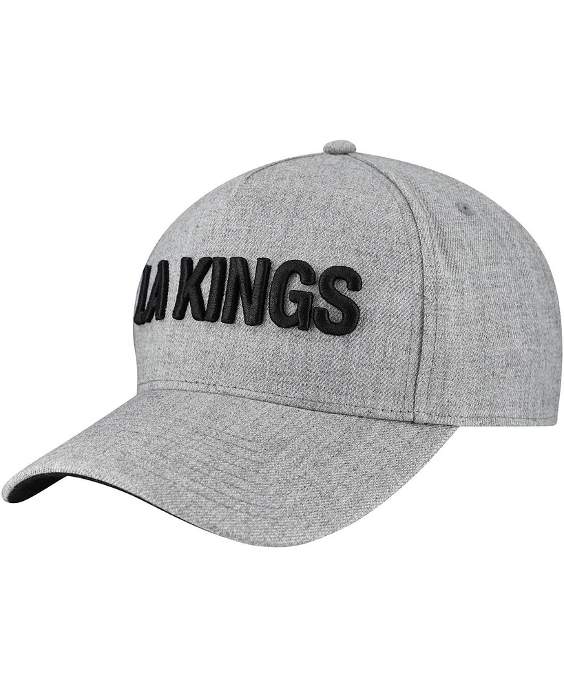 Fanatics Men's Heather Gray Los Angeles Kings Elements A-Frame Leather Strapback Hat
