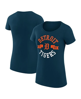 G-iii 4Her by Carl Banks Women's Navy Detroit Tigers City Graphic Fitted T-Shirt