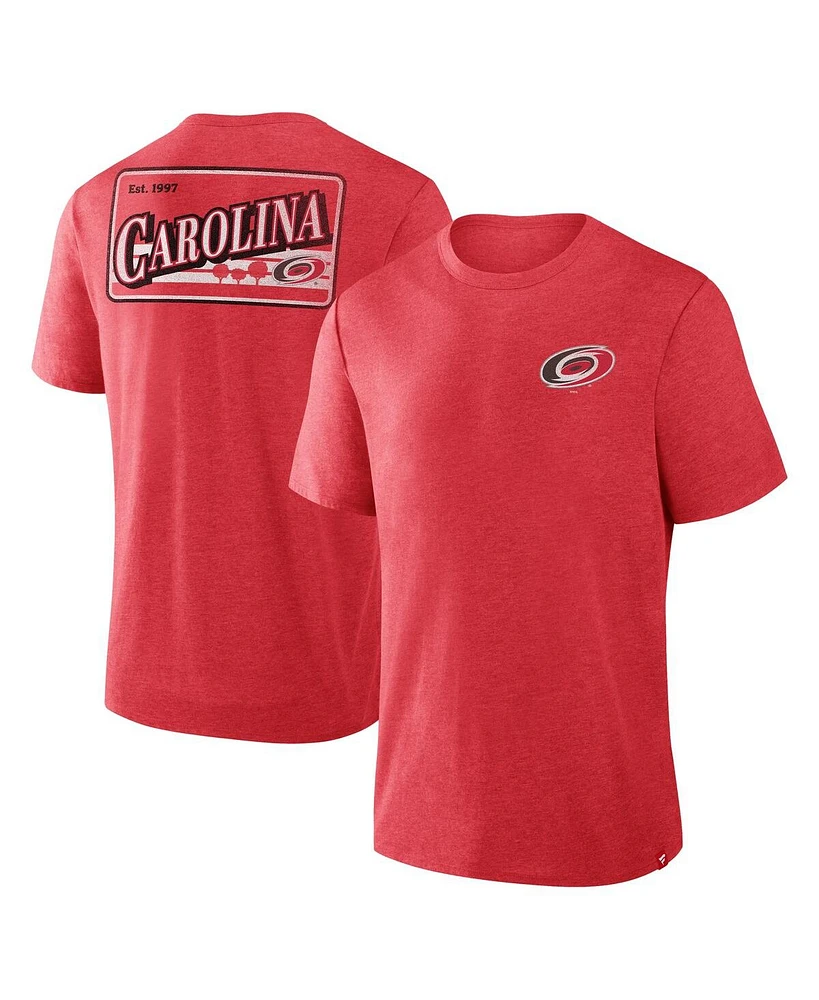 Fanatics Men's Heather Red Carolina Hurricanes Fan Lanes Tri-Blend T-Shirt