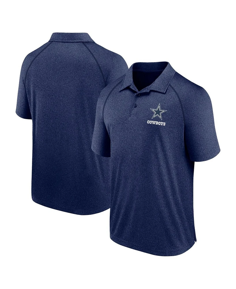 Logo Athletic Men's Heather Navy Dallas Cowboys Making Waves Raglan Polo Shirt