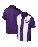 Colosseum Men's Purple Lsu Tigers Strike Bowling Button-Up Shirt