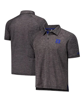 Colosseum Men's Heather Charcoal Duke Blue Devils Down Swing Raglan Team Polo Shirt