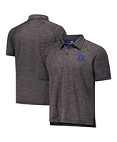 Colosseum Men's Heather Charcoal Duke Blue Devils Down Swing Raglan Team Polo Shirt
