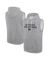 Jordan Men's Heather Gray Michigan Wolverines 2025 Sideline Performance Sleeveless Pullover Hoodie