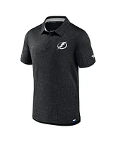 Fanatics Men's Black Tampa Bay Lightning Authentic Pro Jacquard Polo Shirt