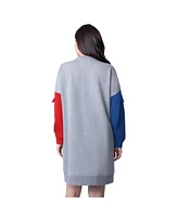 G-iii 4Her by Carl Banks Women's Heather Gray Chicago Cubs Free Ball Long Sleeve Sneaker Dress