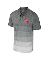 Colosseum Men's Gray Houston Cougars Striped Mesh Polo Shirt