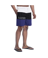 G-iii Sports by Carl Banks Men's Purple/Black Baltimore Ravens Sunrise Volley Swim Shorts