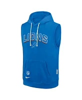Nike Men's Blue Detroit Lions Sideline Performance Sleeveless Pullover Hoodie