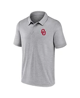 Fanatics Men's Gray Oklahoma Sooners Striated Primary Logo Polo Shirt