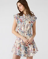Steve Madden Women's Pleated Ruffle-Hem Mini Dress