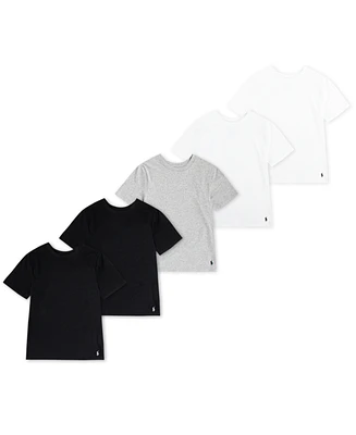 Polo Ralph Lauren Big Boys Crewneck Undershirts, 5 Pack