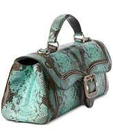 Brahmin Dayan Turquoise-Stone Tecoma Leather Satchel