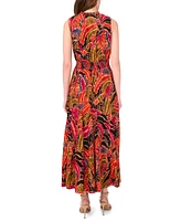 Msk Women's Sleeveless Split-Neck Maxi Dress