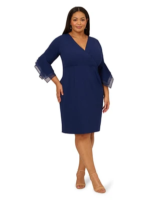 Adrianna Papell Plus 3/4-Sleeve Sheath Dress