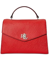 Lauren Ralph Textured Leather Large Farrah Satchel